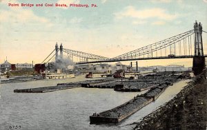 Point Bridge, Coal Boats Pittsburgh, Pennsylvania PA  