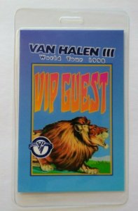 Van Halen III Backstage Pass Original VIP Circus Lion Blue Seal Art 1998 Eddie