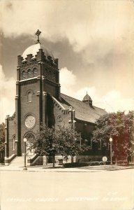 RPPC Postcard; Catholic Church, Watertown SD Codington County, LL Cook C-19