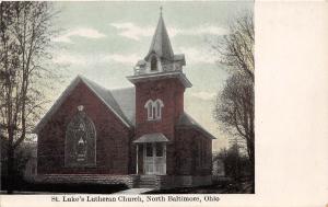 D12/ North Baltimore Ohio Postcard c1910 St Luke's Lutheran Church Building