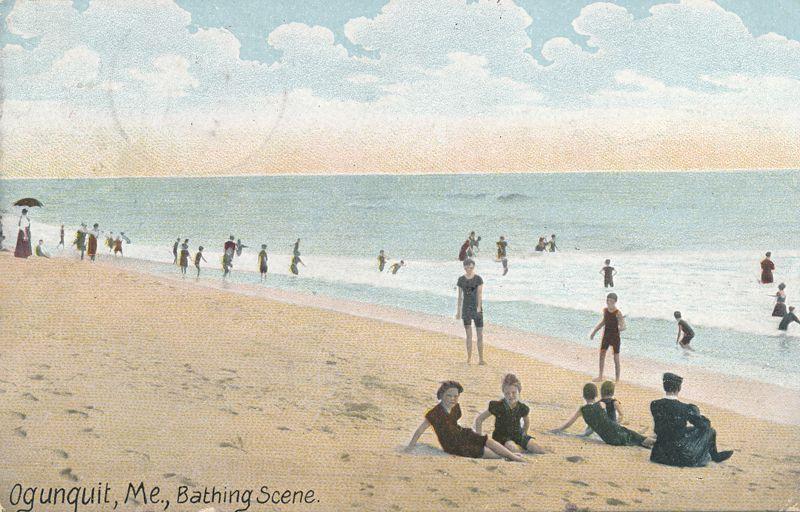 Bathing Scene at Ogunquit, York County, Maine - pm 1909 - DB