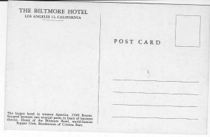 Vintage Postcard, The Biltmore Hotel, Los Angeles 13, California 