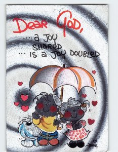 Postcard Dear God A Joy Shared is a Joy Doubled Art Print