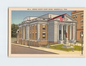 Postcard Greene County Court House, Greeneville, Tennessee