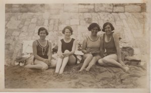 Paignton Devon Edwardian Swimming Fashion Beauties Ladies Old RPC Postcard