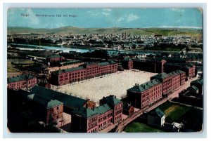 c1910 Aerial View of Buildings Hornkaserne Trier Germany Posted Antique Postcard 