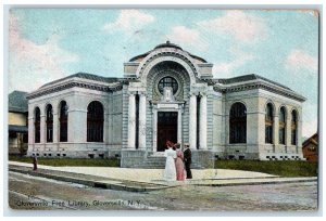 1907 Gloversville Free Library Gloversville New York NY Dover NH Postcard