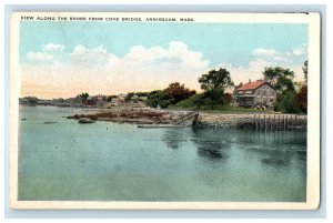 1928 View Along The Shore From Cove Bridge Annisquam Massachusetts MA Postcard