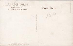 The Lee House Washington DC A Friendly Hotel near White House Postcard F8