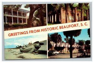 Vintage 1965 Postcard Greetings From Beaufort South Carolina Historic Buildings