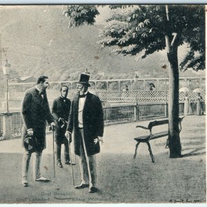 1906 Bad Ems Koenig Wilhelm I Meets Graf Lehndorf on July 13, 1870 Postcard A29