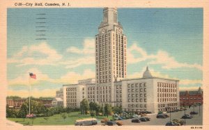 Vintage Postcard 1953 City Hall Building Landmark Camden New Jersey Lynn H. Pub.