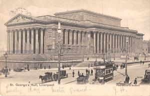 uk14229 st georges hall liverpool real photo uk horse tramway