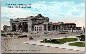 Union Station Kansas City Missouri MO Roadway Building Postcard