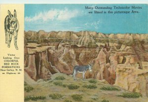 1940s Red Rock Formations Near Gallup, New Mexico Along Highway 66  Vtg Postcard