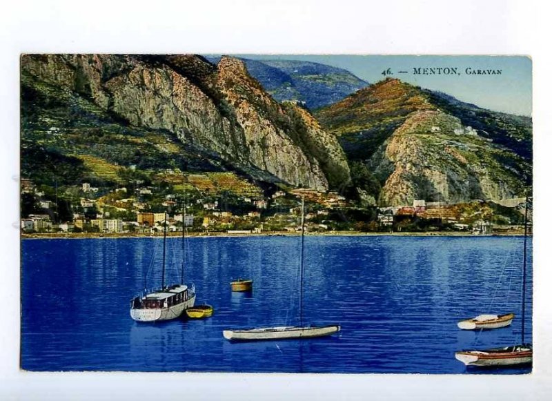 235739 FRANCE MENTON Caravan yachts Vintage postcard