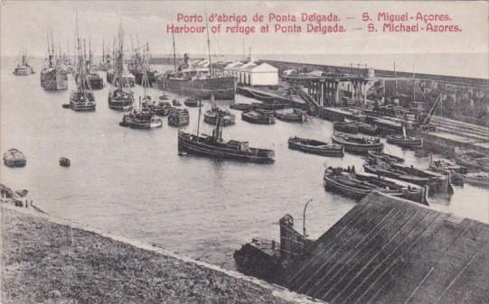 Portugal Azores San Miguel Harbour Of Refuge At Ponta Delgada
