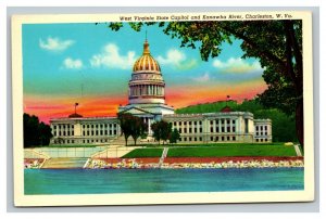 Vintage 1960's Postcard State Capital Building Kanawha Charleston West Virginia