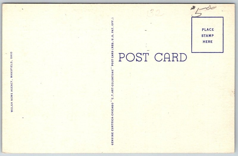 Lancaster Ohio 1940s Postcard High School And Auditorium