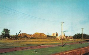 ABITIBA PAPER MILL SAULT STE MARIE ONTARIO CANADA LOGGING POSTCARD (1950s)