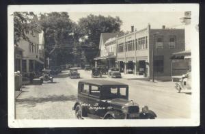 RPPC BINHAM MAINE DOWNTOWN STREET SCENE OLD CARS REAL PHOTO POSTCARD