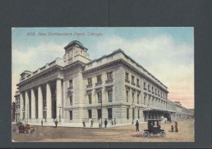 1912 Post Card Chicago IL New Northwestern Depot Built 1873