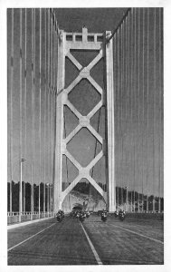 San Francisco-Oakland BAY BRIDGE Suspension Cables & Towers c1930s Postcard