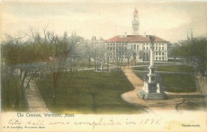 Worcester Massachusetts The Common Lundborg hand colored C-1905 Postcard 22-468