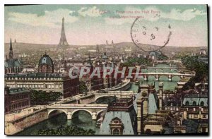 Postcard Old Paris Panorama of the eight bridges