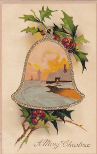 PFB Serie 8959 Christmas Bell with Landscape Scene 1910