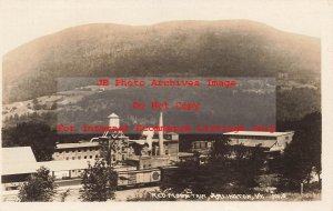 VT, Arlington, Vermont, RPPC, Red Mountain, Factory Buildings, Train