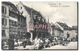 Old Postcard Freiburg Br Marktplatz mit Kaufhaus