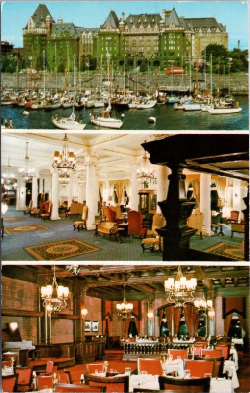 The Empress Hotel Victoria BC Restaurant Multiview c1975 Vintage Postcard E15