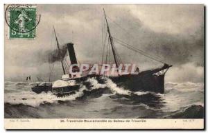 Boat Trouville - Traversee eventful - liner - steamer - Old Postcard