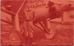 Charles Plucky Lindbergh Spirit of St Louis Airplane Exhibit Supply Postcard H32