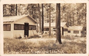 J46/ Tippecanoe Lake Indiana RPPC Postcard c1930s College Grove Cottages 9