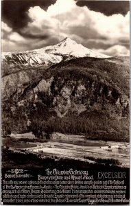 RPPC Columbia Gateway, Bonneville Dam Mt Hood OR c1938 Vintage Postcard T11