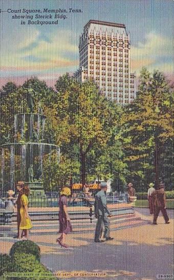 Court Square Showing Sterick Building In Background Memphis Tennessee