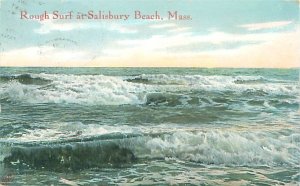 Salisbury Beach Massachusetts Rough Surf 1909 Postcard