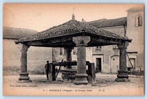 Poussay Vosges Grand Est France Postcard The Great Well c1910 Antique