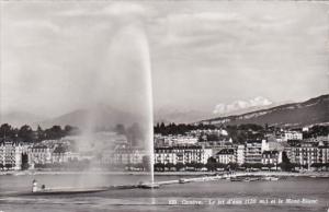 Switzerland Geneve Le jet d'eau et le Mont-Blanc 1956 Photo