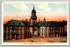 Rennes  France   L'hotel De Ville    Postcard