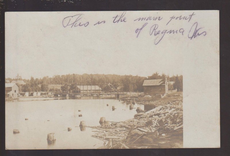 Regina WISCONSIN RPPC 1909 BIRDSEYE VIEW nr Wittenberg Bowler GHOST TOWN DPO