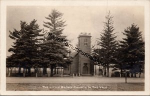 The Little Brown Church in the Vale Real Photo Nashua Iowa Postcard PC222