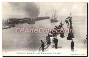 Old Postcard Trouville sur Mer Jetee at the Maree