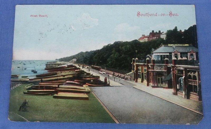 Vintage  Postcard West Beach Southend - On - Sea   B1B