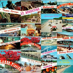 x19 MIXED LOT #3 c1960s Florida Greetings From Chrome City Postcards FL A179