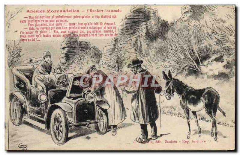 Old Postcard Automotive Aneries Morvan unexpected reinforcement Donkey Mule