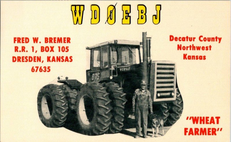 QSL Radio Card From Dresden Kansas WDØEBJ 