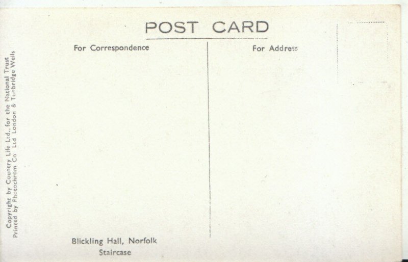 Norfolk Postcard - Blickling Hall - Staircase - Ref TZ8814